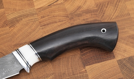 Нож Филейка большая сталь дамаск рукоять акрил белый и черный граб Нож Филейка большая сталь дамаск рукоять акрил белый и черный граб