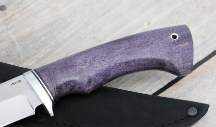 Нож "Русак" сталь VG-10 рукоять карельская береза фиолетовая Нож "Русак" сталь VG-10 рукоять карельская береза фиолетовая