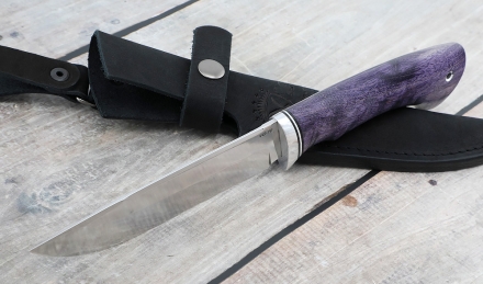 Нож "Русак" сталь VG-10 рукоять карельская береза фиолетовая Нож "Русак" сталь VG-10 рукоять карельская береза фиолетовая