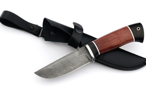 Нож Голубь сталь дамаск, рукоять бубинга-черный граб Нож Голубь сталь дамаск, рукоять бубинга-черный граб
