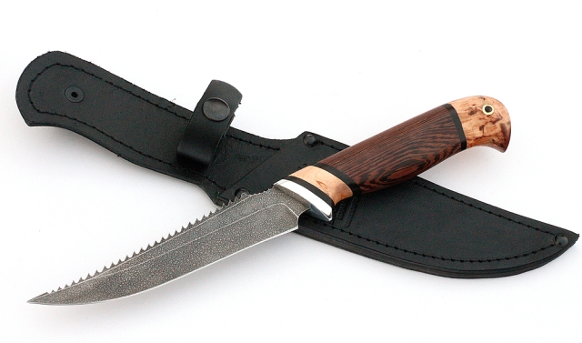 Нож Рыболов-5 сталь ХВ-5, рукоять венге-карельская береза 