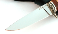 Нож Жерех сталь ELMAX, рукоять коричневый граб-кап,мельхиор - IMG_5785.jpg
