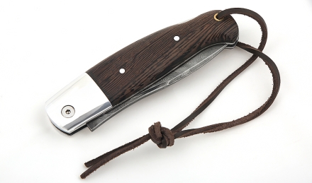 Нож складной Клык сталь дамаск, рукоять накладки венге Нож складной Клык сталь дамаск, рукоять накладки венге