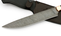 Нож Шеф №1 сталь дамаск, рукоять черный граб, бубинга - _MG_6243.jpg