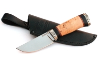 Нож Сурок сталь ELMAX , рукоять карельская береза-черный граб,мельхиор - IMG_5787.jpg