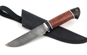 Нож Крот-2 сталь дамаск, рукоять бубинга-черный граб Нож Крот-2 сталь дамаск, рукоять бубинга-черный граб
