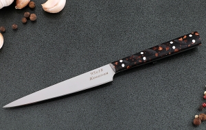 Кухонный нож Шеф №7 сталь 95Х18, рукоять коричневый акрил Кухонный нож Шеф №7 сталь 95Х18, рукоять коричневый акрил