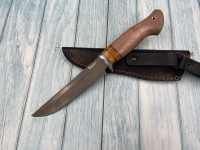 Нож Кабан сталь булат материал рукояти карельская береза желтая и кавказский орех (распродажа)