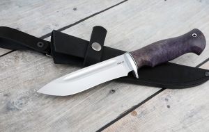 Нож "Амур" сталь AUS-10 рукоять карельская береза фиолетовая Нож "Амур" сталь AUS-10 рукоять карельская береза фиолетовая