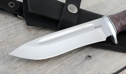 Нож "Амур" сталь AUS-10 рукоять карельская береза фиолетовая Нож "Амур" сталь AUS-10 рукоять карельская береза фиолетовая