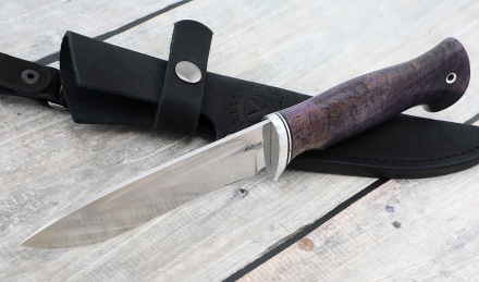 Нож "Амур" сталь AUS-10 рукоять карельская береза фиолетовая Нож "Амур" сталь AUS-10 рукоять карельская береза фиолетовая