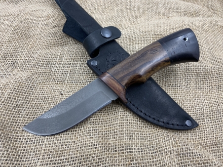 Нож Заяц сталь х12мф, рукоять орех - черный граб (распродажа)