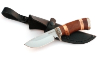 Нож Хаска сталь ELMAX, рукоять коричневый граб-кап,мельхиор - IMG_5790.jpg