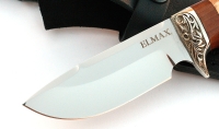 Нож Хаска сталь ELMAX, рукоять коричневый граб-кап,мельхиор - IMG_5791.jpg