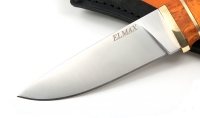 Нож Клык сталь ELMAX (сатин), рукоять карельская береза стабилизированная янтарь - Нож Клык сталь ELMAX (сатин), рукоять карельская береза стабилизированная янтарь