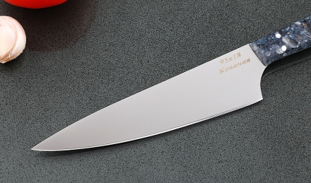 Кухонный нож Шеф №6 сталь 95Х18, рукоять синий акрил Кухонный нож Шеф №6 сталь 95Х18, рукоять синий акрил