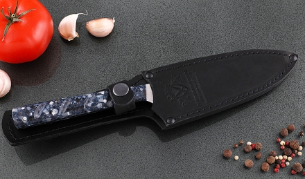 Кухонный нож Шеф №6 сталь 95Х18, рукоять синий акрил Кухонный нож Шеф №6 сталь 95Х18, рукоять синий акрил