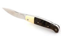 Нож Клык, складной, сталь Elmax, рукоять накладки карельская береза стабилизированная коричневая - Нож Клык, складной, сталь Elmax, рукоять накладки карельская береза стабилизированная коричневая