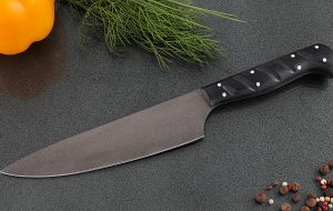 Кухонный нож Шеф №5 сталь Х12МФ, рукоять акрил черный Кухонный нож Шеф №5 сталь Х12МФ, рукоять акрил черный