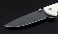 Нож Акула, складной, сталь Х12МФ, рукоять накладки акрил белый - Нож Акула, складной, сталь Х12МФ, рукоять накладки акрил белый