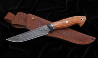 Нож Ирбис дамаск ламинированный с долом железное дерево - Нож Ирбис дамаск ламинированный с долом железное дерево