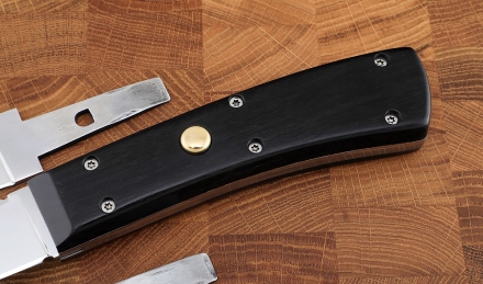 Нож Туристический с тремя сменными клинками Х12МФ рукоять черный граб Нож Туристический с тремя сменными клинками Х12МФ рукоять черный граб