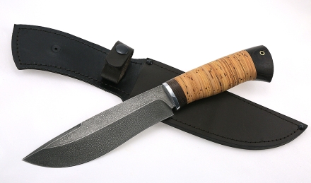 Нож Сибиряк сталь ХВ-5, рукоять береста