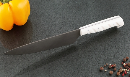 Кухонный нож Шеф №5 сталь Х12МФ, рукоять акрил белый Кухонный нож Шеф №5 сталь Х12МФ, рукоять акрил белый