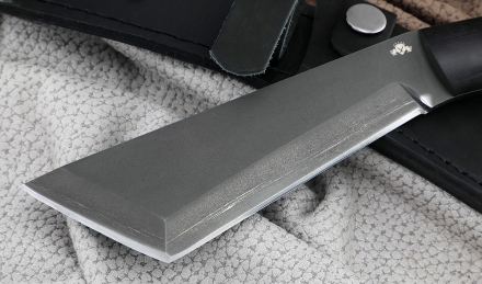 Нож НДК-17 сталь Х12МФ, цельнометаллический, рукоять черный граб