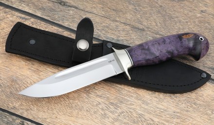 Нож "Лидер" сталь VG-10 рукоять карельская береза фиолетовая