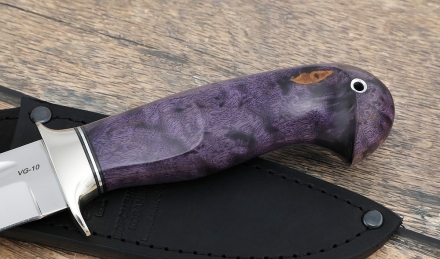 Нож "Лидер" сталь VG-10 рукоять карельская береза фиолетовая Нож "Лидер" сталь VG-10 рукоять карельская береза фиолетовая