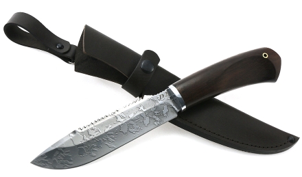 Нож Таежный сталь D2, рукоять коричневый граб