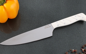 Кухонный нож Шеф №5 сталь 95Х18, рукоять акрил белый Кухонный нож Шеф №5 сталь 95Х18, рукоять акрил белый