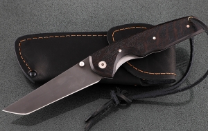 Нож складной Като, сталь Х12МФ, рукоять накладки черный граб Нож складной Като, сталь Х12МФ, рукоять накладки черный граб