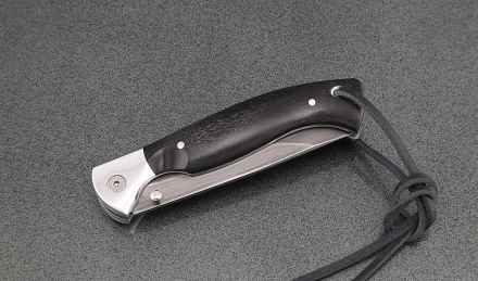Нож складной Лиса-2 из рессоры рукоять черный граб Нож складной Лиса-2 из рессоры рукоять черный граб