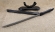Сувенир "Вакидзаси" дамаск рукоять резной черный граб на подставке