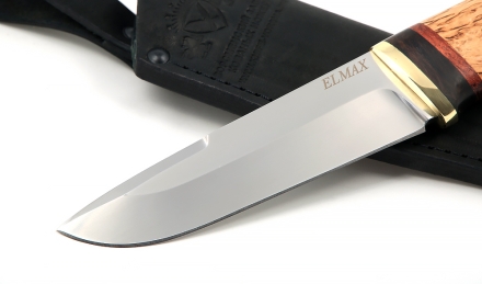 Нож Кабан сталь ELMAX, рукоять карельская береза+ черный граб Нож Кабан сталь ELMAX, рукоять карельская береза+ черный граб