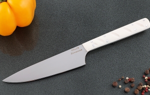 Кухонный нож Шеф №6 сталь 95Х18, рукоять белый акрил Кухонный нож Шеф №6 сталь 95Х18, рукоять белый акрил
