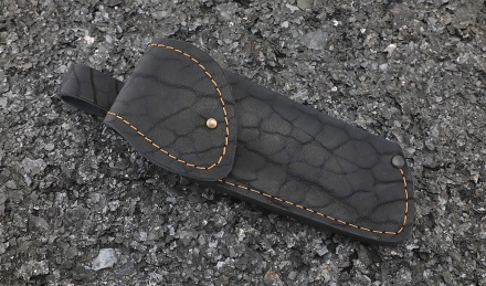 Нож Сапожок выкидной сталь булат накладки карельская береза коричневая Нож Сапожок выкидной сталь булат накладки карельская береза коричневая