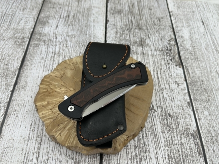 Нож складной "Егерь" сталь х12мф, накладки G10 черная и текстолит