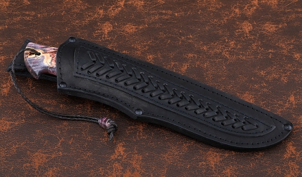Авторский Нож Барракуда сталь дамаск торцевой, рукоять мокуме-гане карельская береза кость мамонта Авторский Нож Барракуда сталь дамаск торцевой, рукоять мокуме-гане карельская береза кость мамонта
