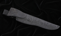 Нож Ангара дамаск ламинированный с долом черный граб железное дерево карбон - Нож Ангара дамаск ламинированный с долом черный граб железное дерево карбон