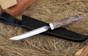 Нож Сойка Elmax рукоять G10 черная, рог лося, карельская береза коричневая Нож Сойка Elmax рукоять G10 черная, рог лося, карельская береза коричневая