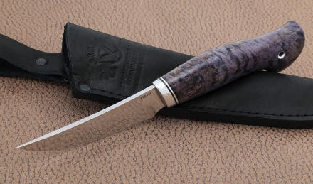 Нож "Енисей" сталь VG-10 рукоять карельская береза фиолетовая Нож "Енисей" сталь VG-10 рукоять карельская береза фиолетовая