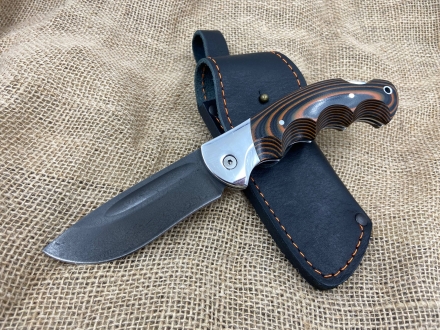 Складной нож "Ястреб" сталь х12мф, накладки G10 оранжевые (распродажа) 