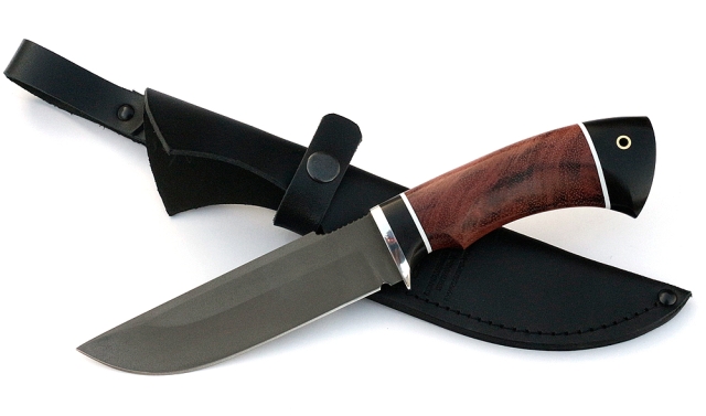 Нож Алтай сталь Х12МФ, рукоять бубинга-черный граб 