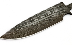 Клинок Походный, сталь дамаск, камень-долы