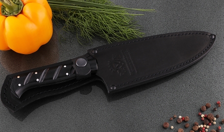 Кухонный нож Шеф №5 сталь 95Х18, рукоять акрил черный Кухонный нож Шеф №5 сталь 95Х18, рукоять акрил черный