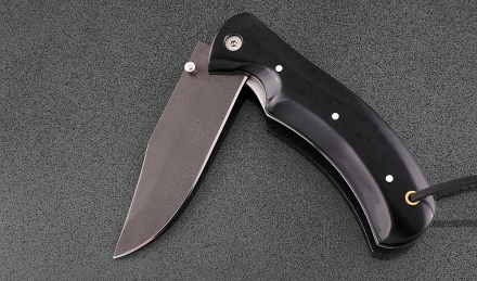 Складной нож Дельфин, сталь Х12МФ, рукоять накладки акрил черный Складной нож Дельфин, сталь Х12МФ, рукоять накладки акрил черный