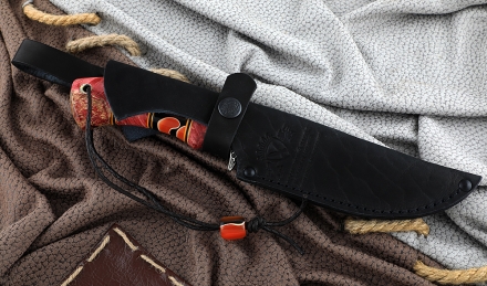 Нож Алтай сталь Х12МФ, рукоять карельская береза красная акрил Нож Алтай сталь Х12МФ, рукоять карельская береза красная акрил